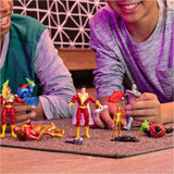 , 4-Inch the FLASH and SHAZAM Action Figure 2-Pack with 6 Mystery Accessories, Adventure 1, Flash & Shazam