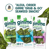 Seaweed Grab & Go Organic Premium Roasted Seaweed Snacks, Sea Salt, 5 Count Trayless, Keto, Vegan, Gluten-Free, Great Source of Omega3S and Iodine, Healthy On-The-Go Snack for Kids and Adults