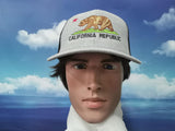 California Republic Bear Trucker Hat for Men & Women, Embroidered Cali Flag Baseball Cap, Embroidery Snapback Cotton Dad Hat