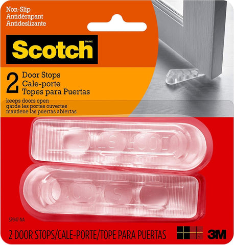 Door Stoppers, 2 Count, 1-1/8 In., Flexible Material Assures Snug Fit under Doors, Easy to Use Stops for Bottom of Door (SP947)