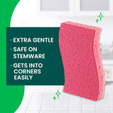 Gentle Clean Delicate Scrub Sponges, for Washing Dishes and Cleaning Kitchen, 3 Scrub Sponges