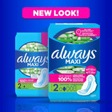 Maxi Feminine Pads with Wings for Women, Size 2, Long Super Absorbency, Unscented 42 Count (Packaging May Vary)