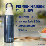 Hard-Sided Plastic Premium Filtering Water Bottle, Bpa-Free, Reusable, Replaces 300 Plastic Water Bottles, Filter Lasts 2 Months or 40 Gallons, Includes 1 Filter, Night Sky - 26 Oz.