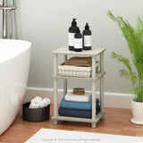 Just 3-Tier Turn-N-Tube End Table / Side Table / Night Stand / Bedside Table with Plastic Poles, 1-Pack, Sonoma Oak/White