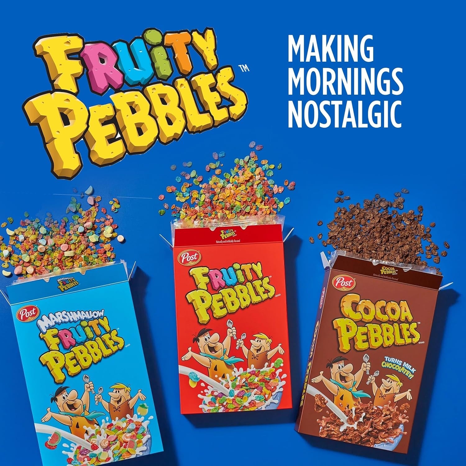 Post  Cereal, Fruity Kids Cereal, Gluten Free Rice Cereal for Kids, 19.5 OZ Family Size Cereal Box