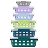 Ello Duraglass 12-Piece Glass Food Storage Set, Artic Berry