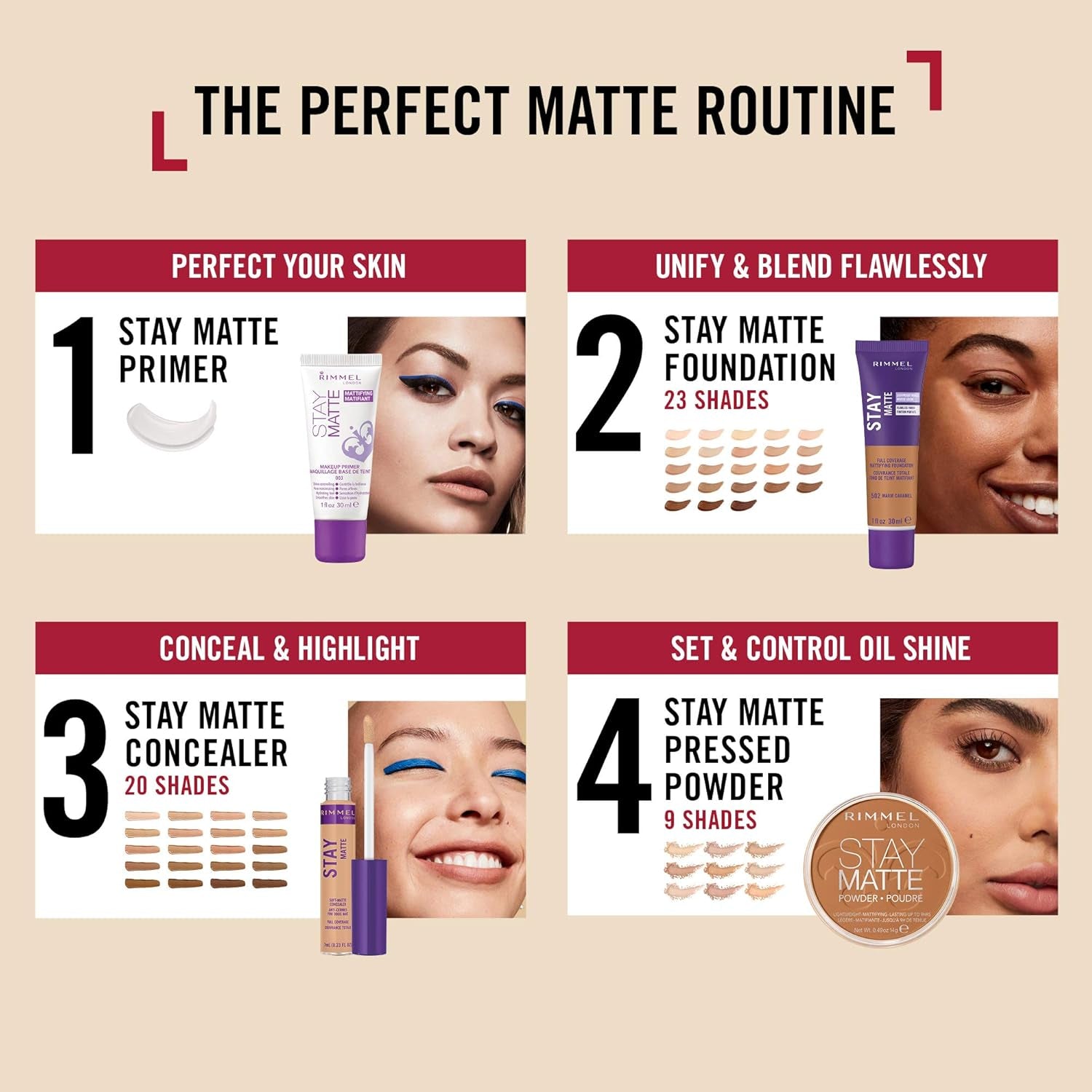 London Stay Matte - 004 Sandstorm - Pressed Powder, Lightweight, High Coverage, Shine Control, 0.49Oz