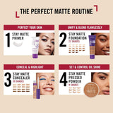 London Stay Matte - 004 Sandstorm - Pressed Powder, Lightweight, High Coverage, Shine Control, 0.49Oz