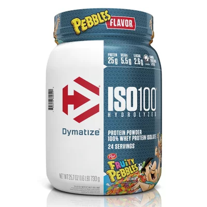 Dymatize ISO100 Hydrolyzed 25G 100% Whey Protein Powder, Fruity Pebbles 1.6 Lbs.