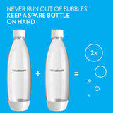 1 L Slim White Carbonating Bottle Twin Pack