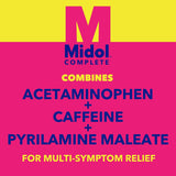 Complete Gelcaps 24Ct:  Complete Menstrual Pain Relief Gelcaps with Acetaminophen for Menstrual Symptom, PMS Relief, and Period Cramp Relief - 24 Count (Packaging May Vary)