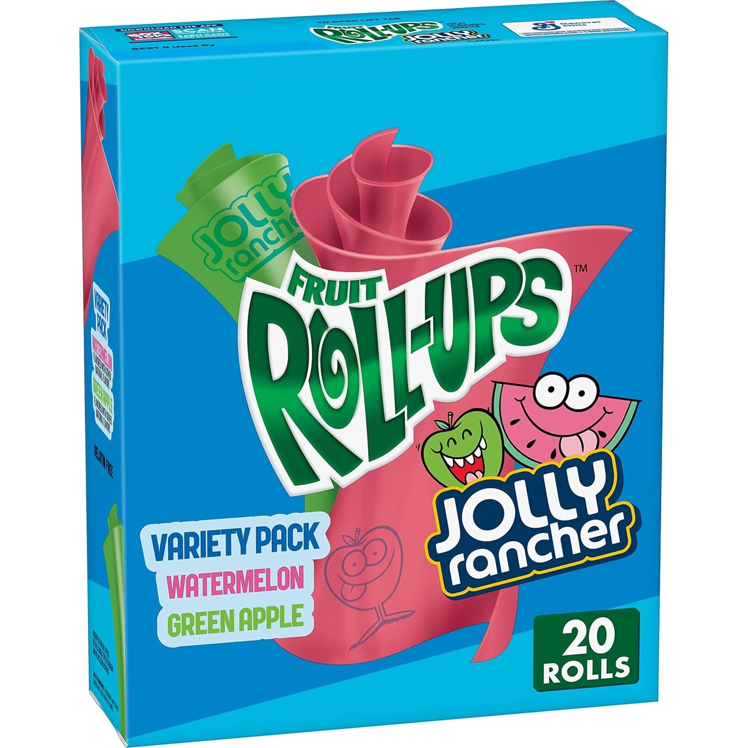 Fruit Roll-Ups Fruit Flavored Snacks, Jolly Rancher, Variety Pack, 20 Ct