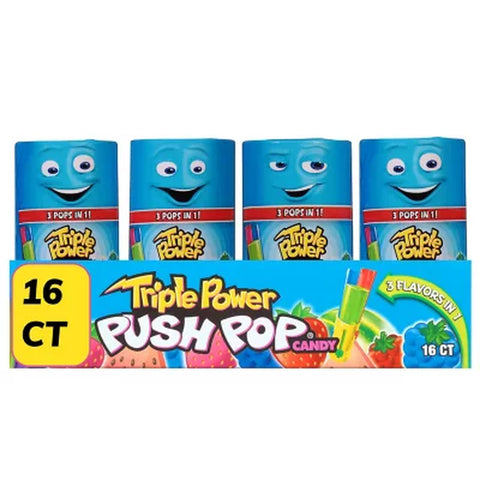 Triple Power Push Pop Candy, 16 Ct.