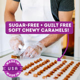 Sugar Free Candy Soft Caramels Individually Wrapped - Sea Salt & Vanilla - Low Net Carb Zero Sugar Candy with Xylitol & Maltitol (Chocolate Caramel) Keto Candy 1 Pack