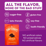 Sugar Free Candy Soft Caramels Individually Wrapped - Sea Salt & Vanilla - Low Net Carb Zero Sugar Candy with Xylitol & Maltitol (Chocolate Caramel) Keto Candy 1 Pack