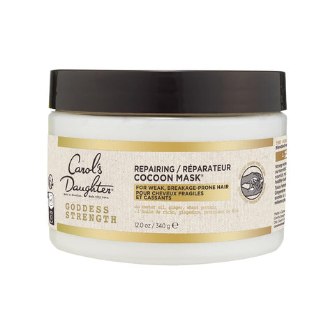 Goddess Strength Repairing Cocoon Hydrating Hair Mask for Waves, Coils and Curls, Hair Treatment with Castor Oil, 12 Oz