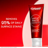 Optic White Stain Fighter Whitening Toothpaste, Clean Mint Flavor, Safely Removes Surface Stains, Enamel-Safe for Daily Use, Teeth Whitening Toothpaste with Fluoride, 4.2 Oz Tube