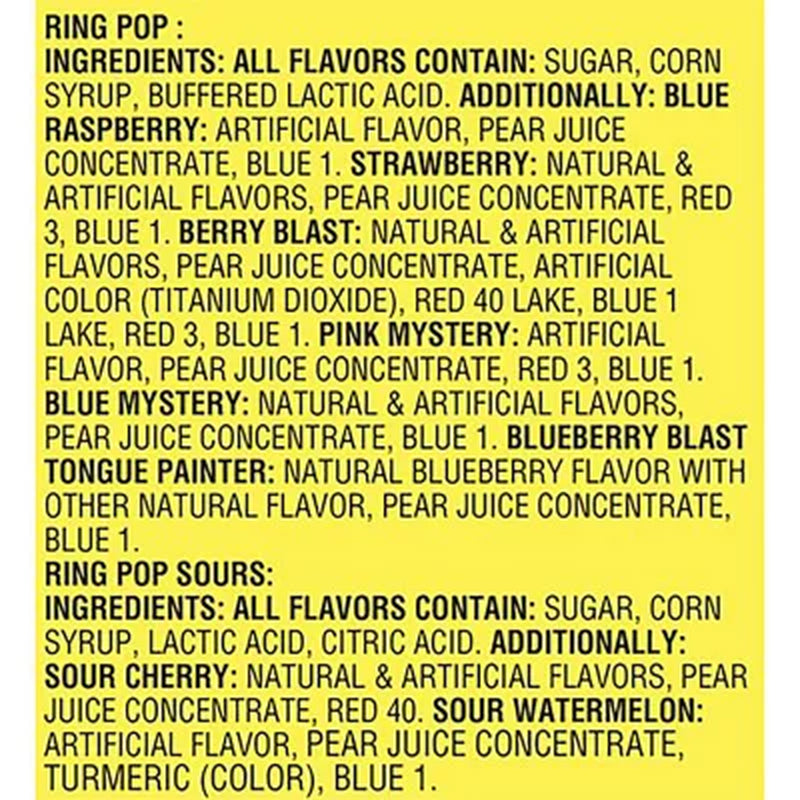 Ring Pop Variety Pack, 0.5 Oz., 44 Pk.