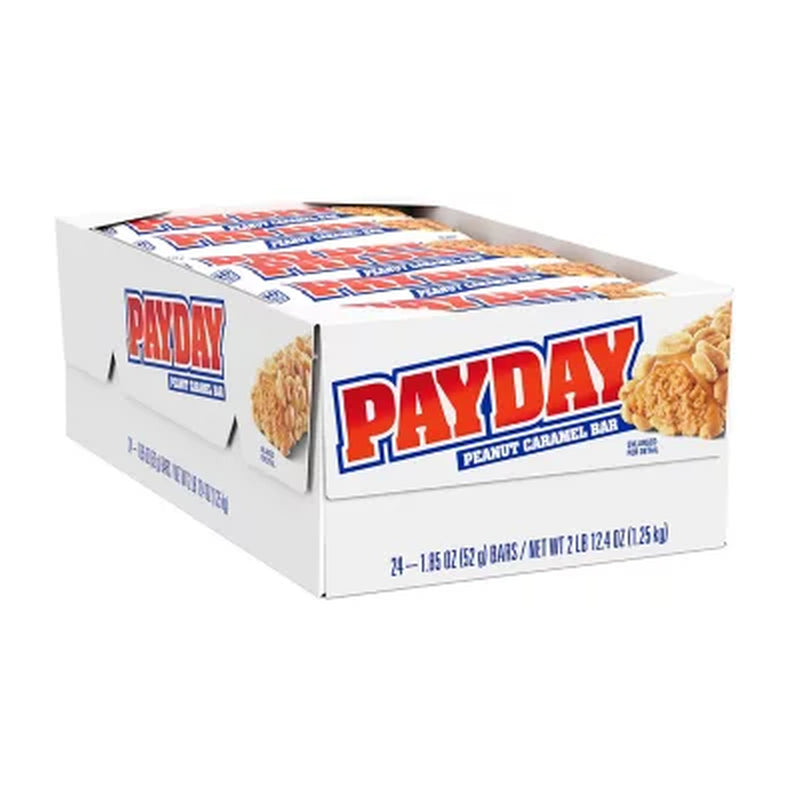 PAYDAY Peanut Caramel Candy, 1.85 Oz., 24 Pk.