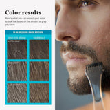 Mustache & Beard, Beard Coloring for Gray Hair with Brush, with Keratin Biotin Aloe and Coconut Oil for Healthy Facial Hair - Medium-Dark Brown, M-40, Pack of 1 (Packaging May Vary)