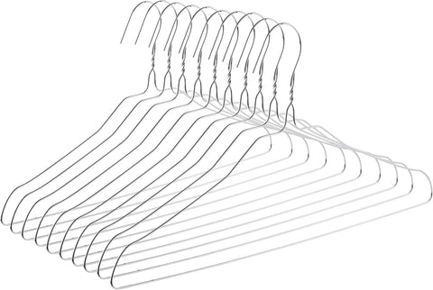 '- Wire Hangers, 10 Pack, Metal Hangers, Wire Hangers for Clothes, Wire Coat Hangers, Metal Clothes Hanger, Silver Hangers, Shirt Hangers, Slim Hangers, Thin Hangers, Standard Hangers