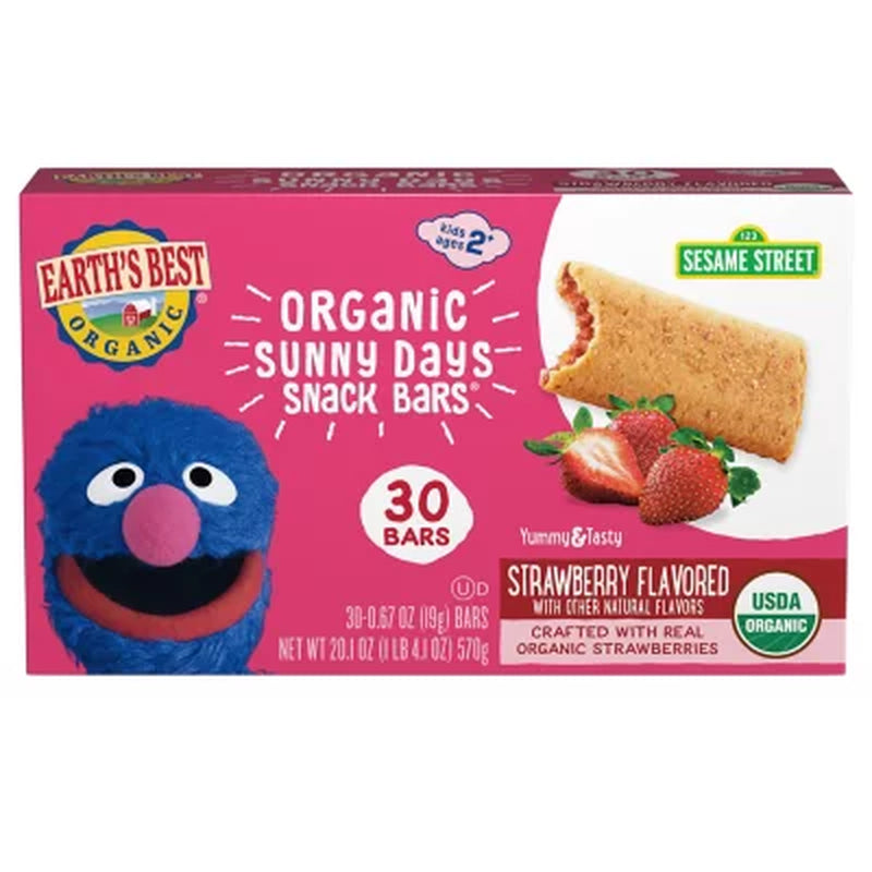 Earth'S Best Sunny Day Bars, Strawberry, 30 Ct.