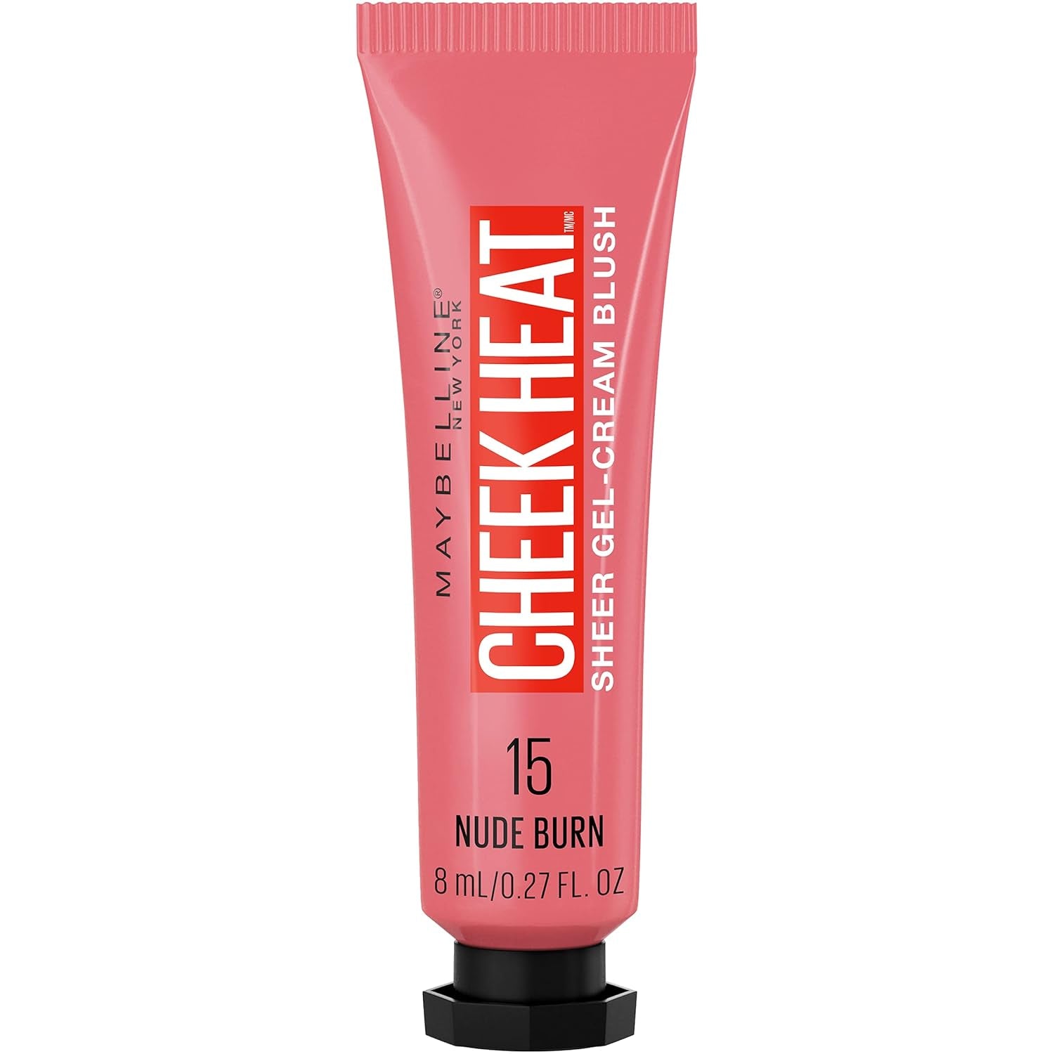 Cheek Heat Gel-Cream Blush Makeup, Lightweight, Breathable Feel, Sheer Flush of Color, Natural-Looking, Dewy Finish, Oil-Free, Nude Burn, 1 Count
