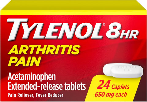 8 Hour Arthritis Pain Relief Extended-Release Tablets, 650 Mg Acetaminophen, Joint Pain Reliever & Fever Reducer Medicine, Oral Pain Reliever for Arthritis & Joint Pain, 24 Count