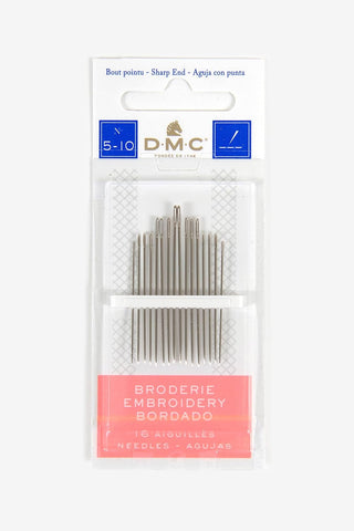 1765-5/10 Embroidery Hand Needles, 16-Pack, Size 5/10,Silver