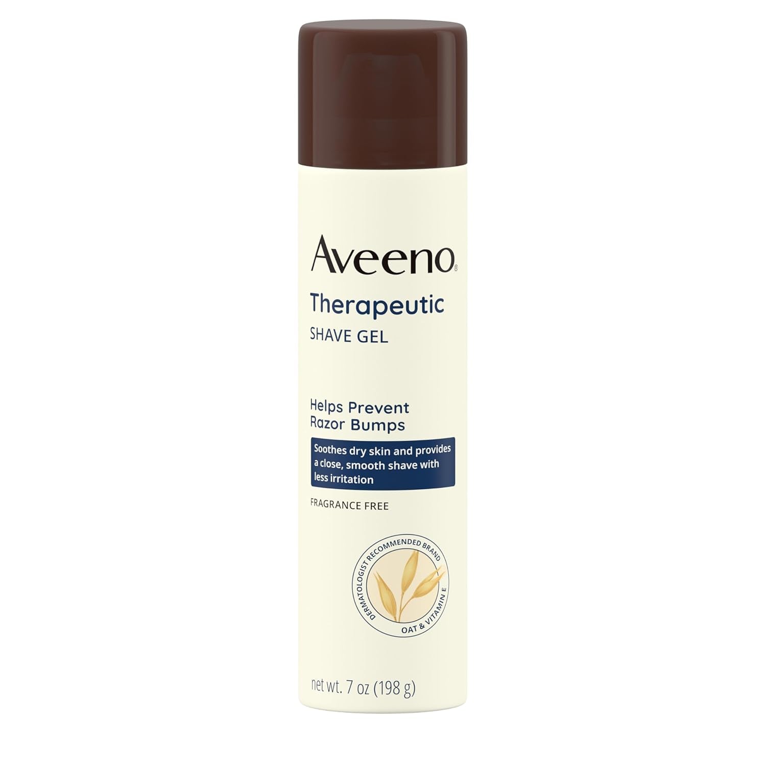 Therapeutic Shave Gel with Oat and Vitamin E to Help Prevent Razor Bumps, Soothes Dry Skin and Provides a Close, Smooth Shave with Less Irritation, Fragrance-Free, 7 Oz