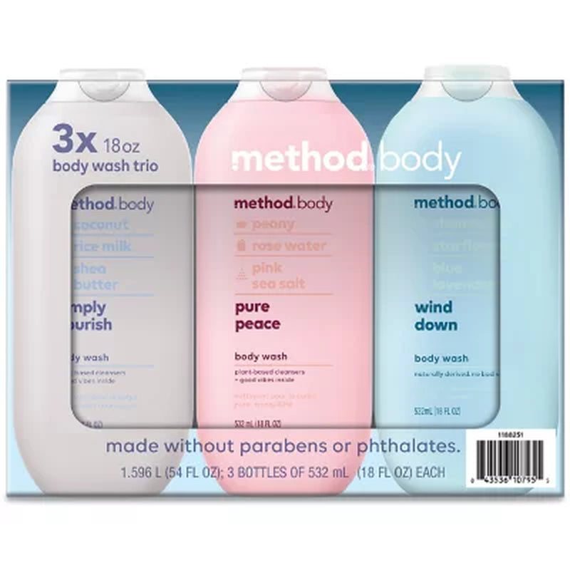 Method Experiential Body Wash Trio, 18 Fl. Oz., 3 Pk.