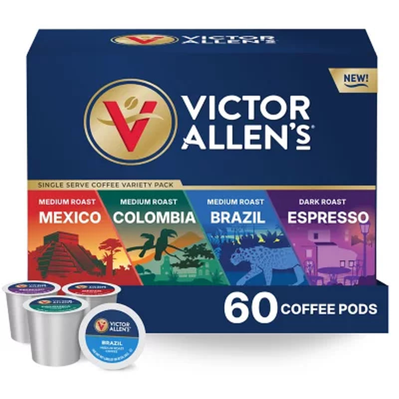 Victor Allen'S Signature Medium-Dark Roast Coffee Pods, Variety Pack, 60 Ct.