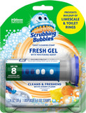 Fresh Gel Toilet Bowl Cleaning Stamps, Helps Keep Toilet Clean and Helps Prevent Limescale & Rings, Citrus Scent, 1 Dispenser with 6 Fresh Gel Stamps