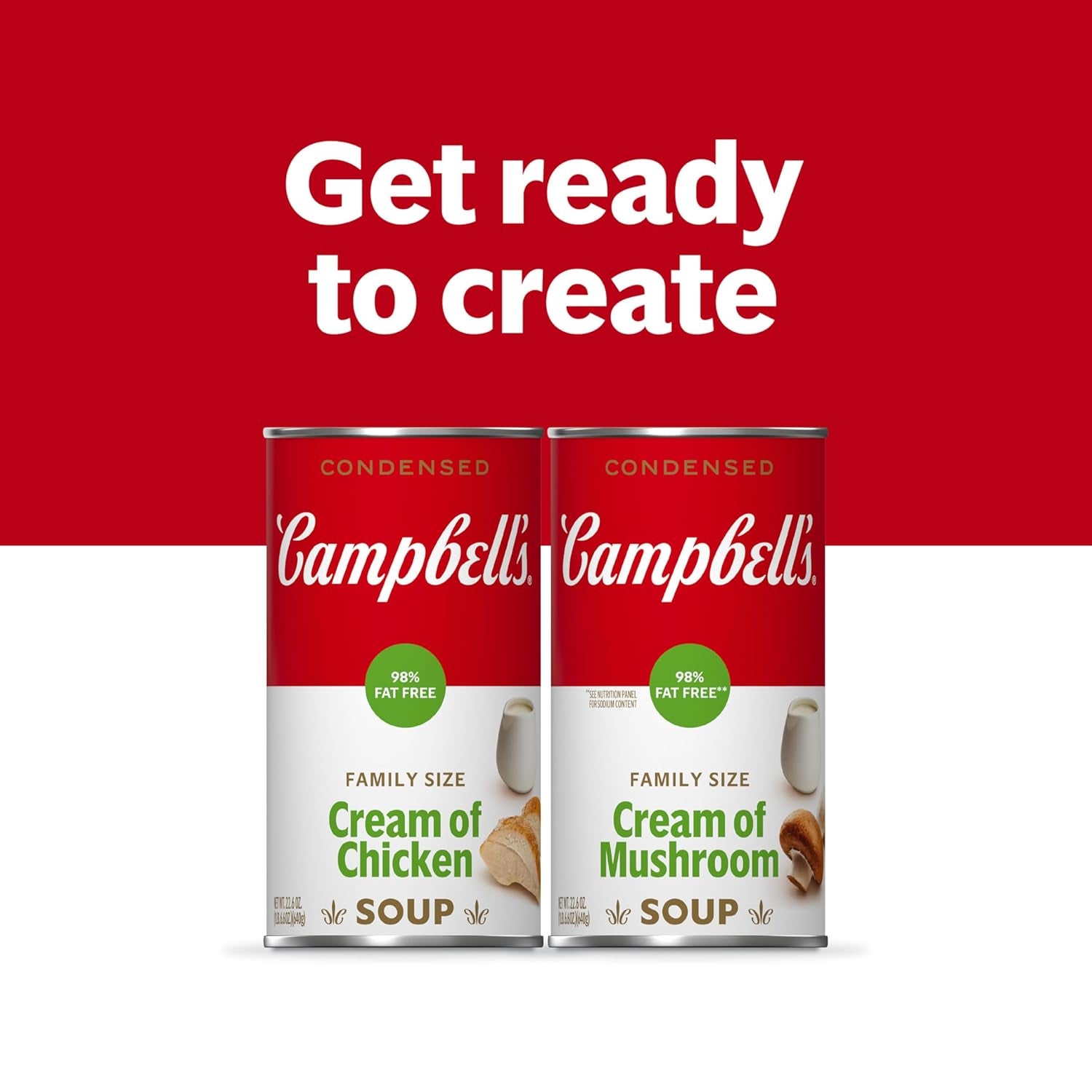 Condensed 98% Fat Free Cream of Chicken Soup, 22.6 Oz Family Size Can
