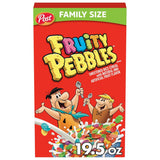 Post  Cereal, Fruity Kids Cereal, Gluten Free Rice Cereal for Kids, 19.5 OZ Family Size Cereal Box