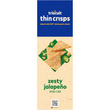 Thin Crisps Zesty Jalapeno Whole Grain Wheat Crackers, Lunch Snacks, Snack Crackers, 7.1 Oz
