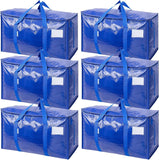 6 Pack Extra Large Moving Bags with Zippers & Carrying Handles, Heavy-Duty Storage Tote Moving Boxes for Space Saving